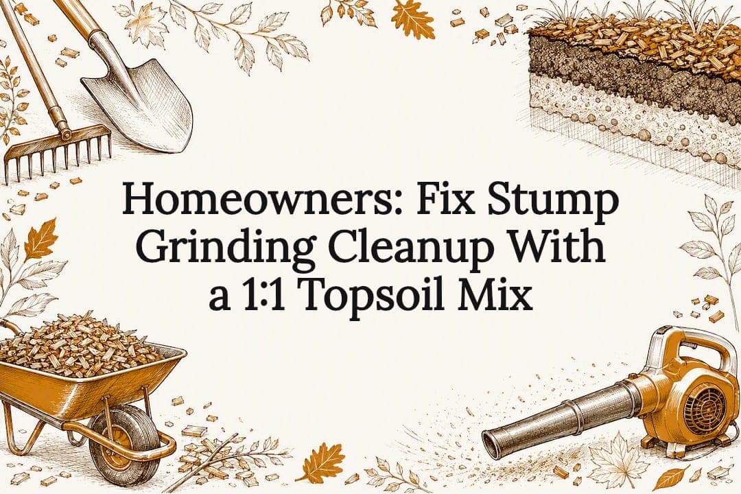 Homeowners: Fix Stump Grinding Cleanup With a 1:1 Topsoil Mix